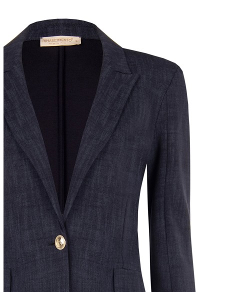 Blazer van Milano-tricot met Rinascimento-logoknopen