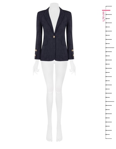 Blazer van Milano-tricot met Rinascimento-logoknopen