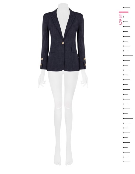 Blazer van Milano-tricot met Rinascimento-logoknopen