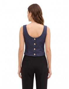 Kort getailleerd vest met punt, van Milano-tricot, Rinascimento 2