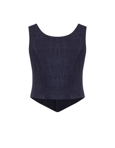 Kort getailleerd vest met punt, van Milano-tricot, Rinascimento