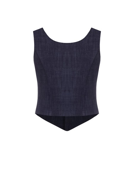 Kort getailleerd vest met punt, van Milano-tricot, Rinascimento