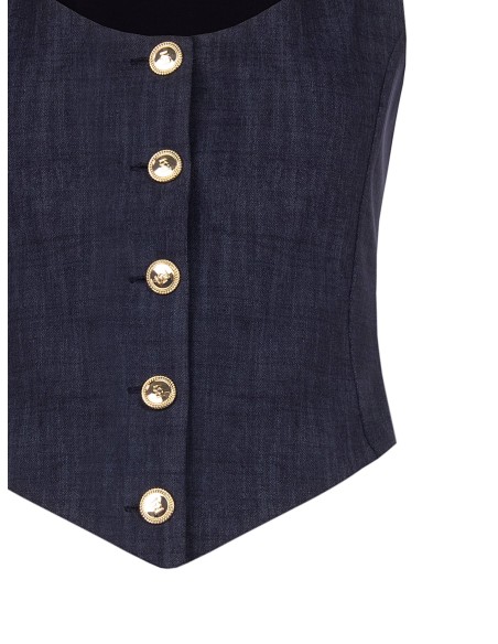 Kort getailleerd vest met punt, van Milano-tricot, Rinascimento