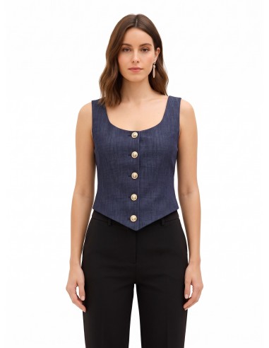 Kort getailleerd vest met punt, van Milano-tricot, Rinascimento
