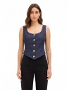Kort getailleerd vest met punt, van Milano-tricot, Rinascimento