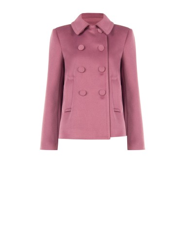 Korte oversized wollen jas met bijpassende knopen Rinascimento