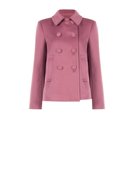 Korte oversized wollen jas met bijpassende knopen Rinascimento