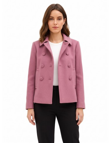 Korte oversized wollen jas met bijpassende knopen Rinascimento