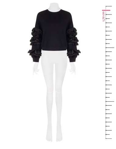 Regular-fit katoenen sweatshirt met taft ruches op de mouwen Rinascimento
