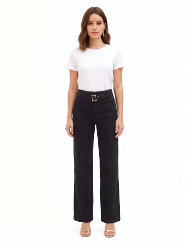 Wide leg-jeans met geïntegreerde tailleband en middennaden van Rinascimento