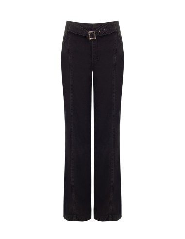 Wide leg-jeans met geïntegreerde tailleband en middennaden van Rinascimento