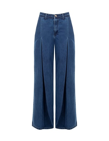 Wide-legjeans met grote plooien van Rinascimento