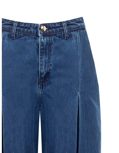 Wide-legjeans met grote plooien van Rinascimento