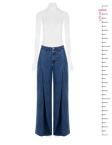 Wide-legjeans met grote plooien van Rinascimento