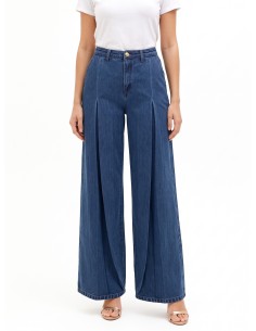 Wide-legjeans met grote plooien van Rinascimento
