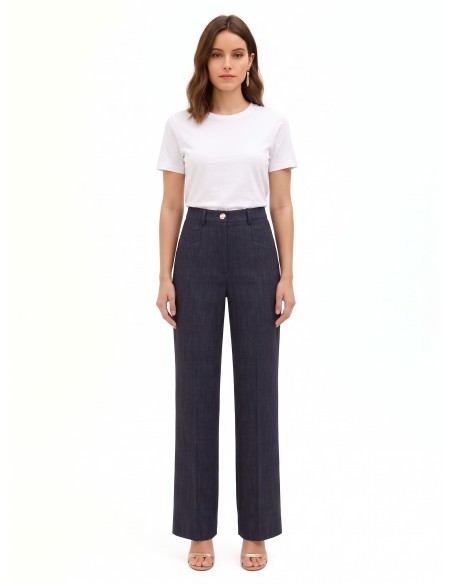 Rinascimento wijde broek van Punto Milano-stof