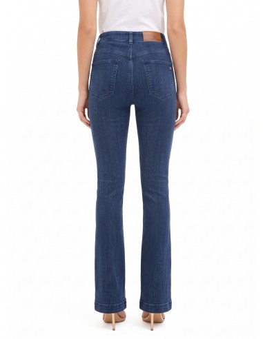 Stretch skinny jeans met uitlopende pijpen en ritsen aan de voorkant van Rinascimento