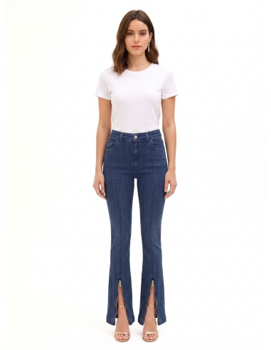 Stretch skinny jeans met uitlopende pijpen en ritsen aan de voorkant van Rinascimento