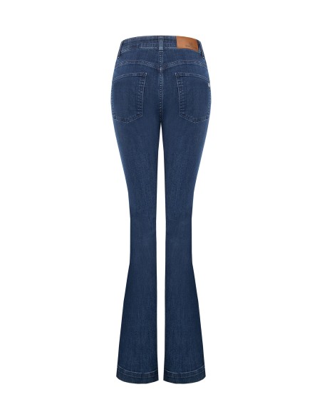 Stretch skinny jeans met uitlopende pijpen en ritsen aan de voorkant van Rinascimento