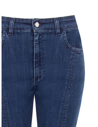 Stretch skinny jeans met uitlopende pijpen en ritsen aan de voorkant van Rinascimento