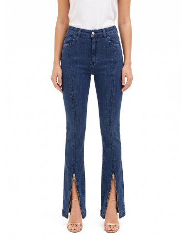 Stretch skinny jeans met uitlopende pijpen en ritsen aan de voorkant van Rinascimento