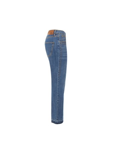 Stretch flare jeans met studs en uitgerafelde zoom Rinascimento