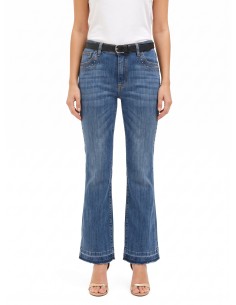Stretch flare jeans met studs en uitgerafelde zoom Rinascimento