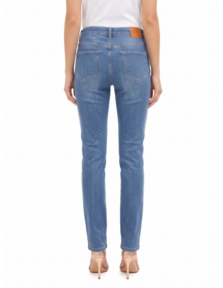Straight jeans met stretch, medium wash, Rinascimento
