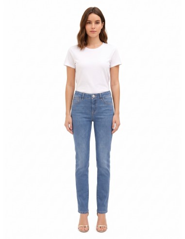Straight jeans met stretch, medium wash, Rinascimento