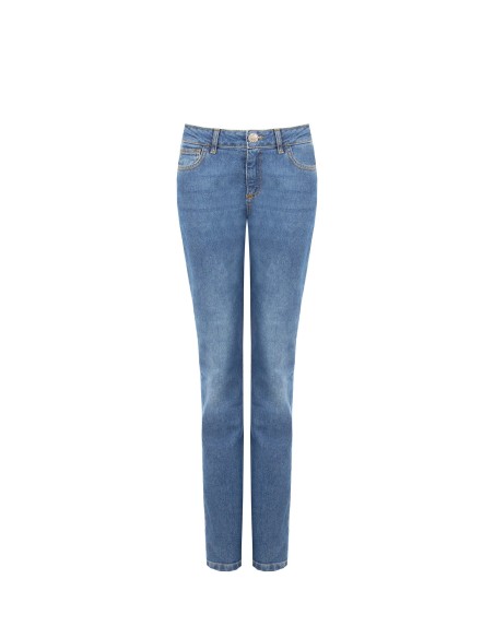 Straight jeans met stretch, medium wash, Rinascimento
