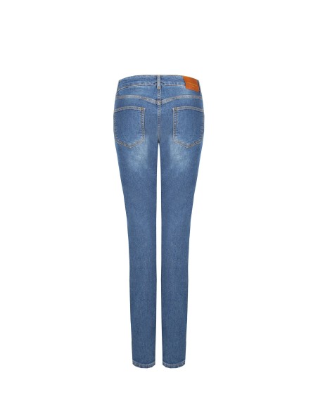 Straight jeans met stretch, medium wash, Rinascimento