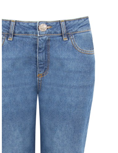 Straight jeans met stretch, medium wash, Rinascimento