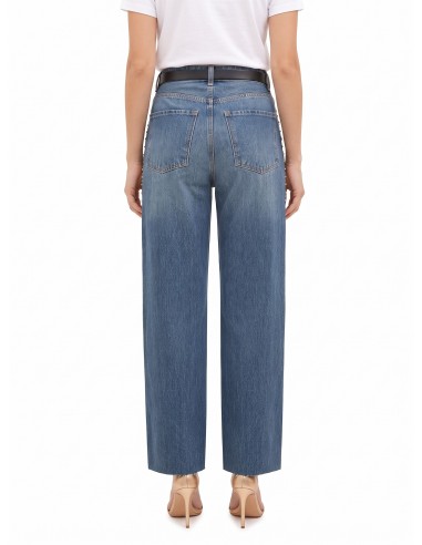 Wide-legjeans met studs en kristallen aan de zijkanten van Rinascimento