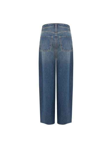 Wide-legjeans met studs en kristallen aan de zijkanten van Rinascimento