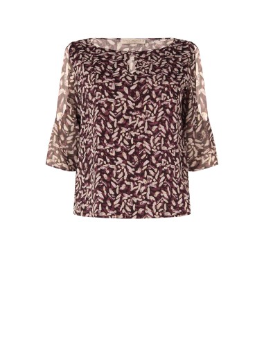 Vloeiende Curvy-blouse van georgette met druppelvormige halslijn, blote schouders en lurexdetails – Rinascimento Curvy