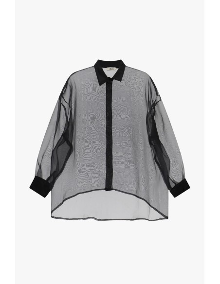 Transparante oversized blouse met wijde mouwen Dixie
