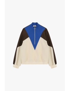 Sweatshirt zonder capuchon met rits en geometrische details Dixie