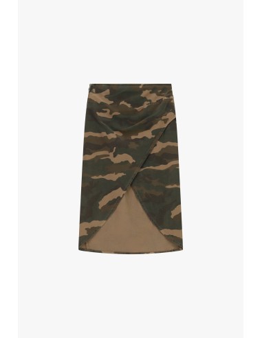 Dixie halflange wikkelrok met camouflageprint