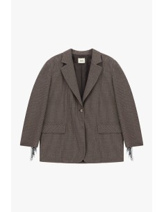 Dixie geruite blazer met decoratieve franjes en zakken