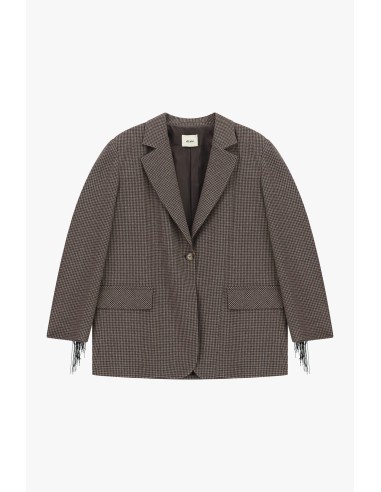 Dixie geruite blazer met decoratieve franjes en zakken