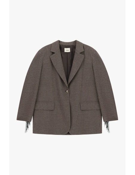 Dixie geruite blazer met decoratieve franjes en zakken
