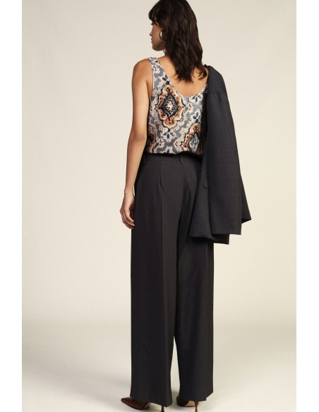 Dixie Palazzo-broek met hoge taille en plooien