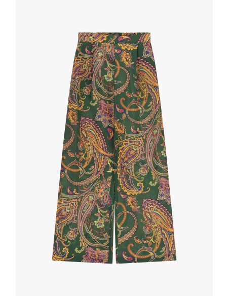 Dixie Palazzo-broek met paisleyprint en hoge taille