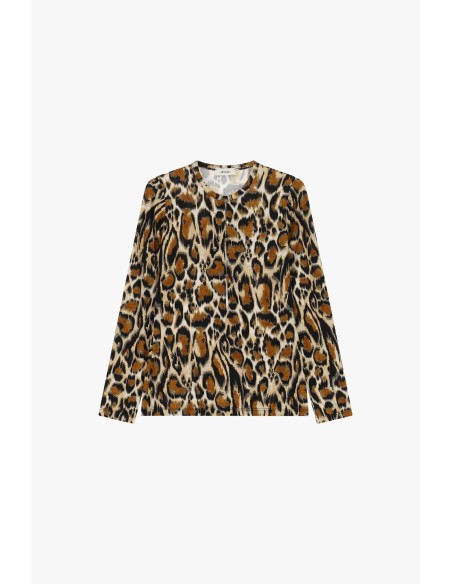 Dixie T-shirt met lange mouwen en dierenprint