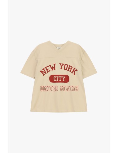 T-Shirt met ronde hals en New York-print en Dixie-opschrift