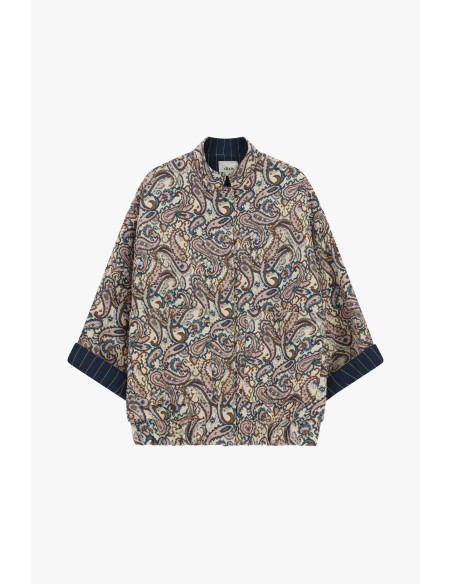 Bomberjack met paisleyprint en wijde mouwen Dixie