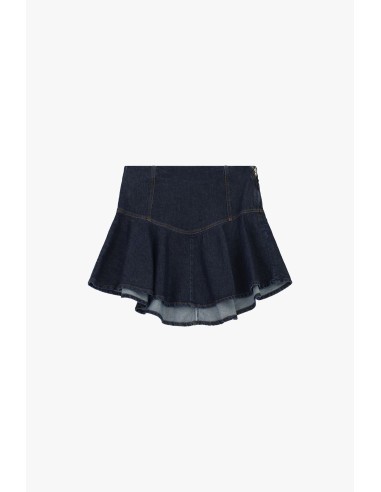 Korte denimrok met uitlopende volant Dixie