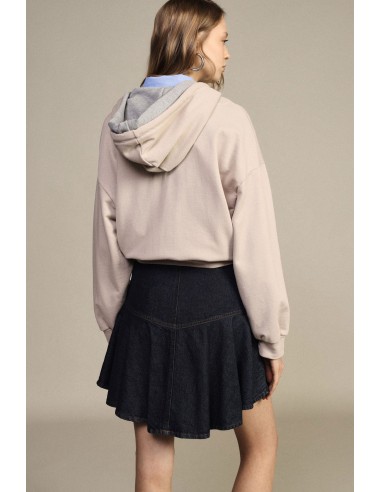 Korte denimrok met uitlopende volant Dixie