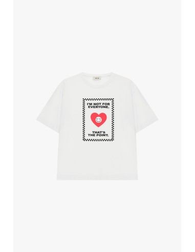 Dixie T-shirt met ronde hals, hartjesprint en tekst