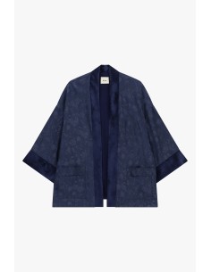 Ruime jacquard-dusterjas met contrasterende biezen van Dixie 2